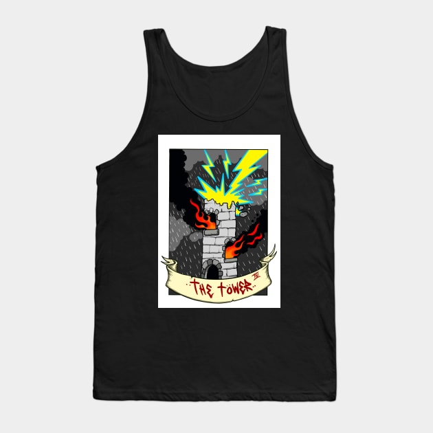 The tower tarot card design Tank Top by Brownlazer